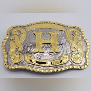Letter H initial belt buckle ALL letters available